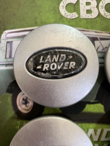 Set of 4 Silver & Black Land Rover alloy wheel caps 63mm