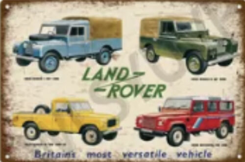 Set of 5 Rare Land Rover Vintage Retro Metal Tin Advertisement Sign Car Garage