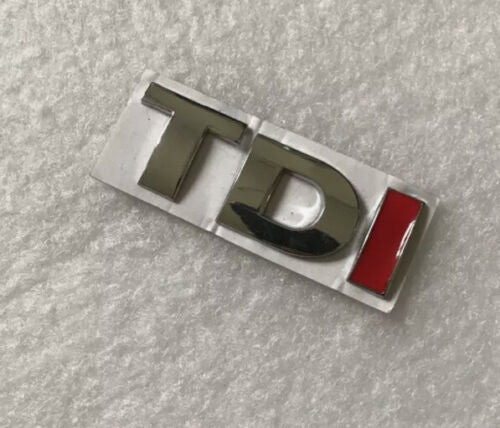TDI Chrome Lettering Car Logo - RED i, VERY LIMITED UK STOCK. FITS ANY VEHICLE