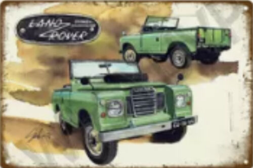 Set of 5 Rare Land Rover Vintage Retro Metal Tin Advertisement Sign Car Garage
