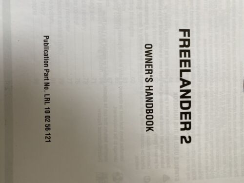 LAND ROVER FREELANDER2 OWNERS MANUAL HANDBOOK 2006 - 2010 LRL 10 02 56 112