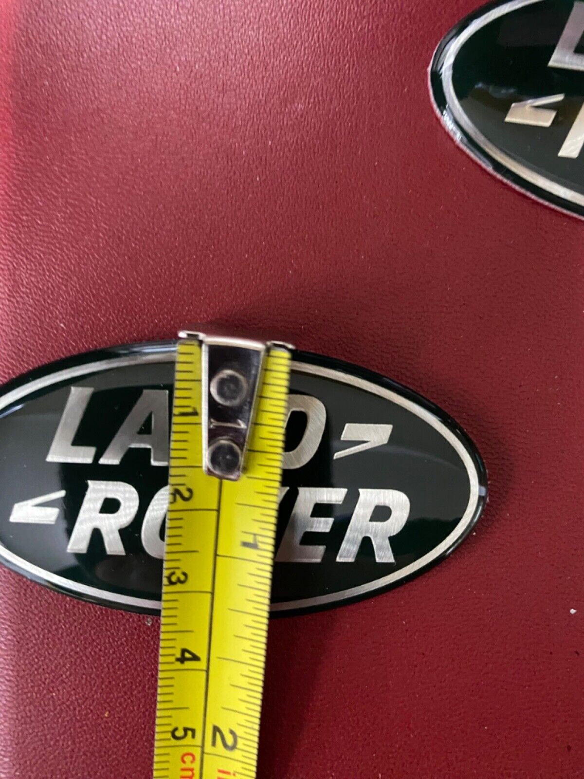 2x Used Land Rover Green & Silver Oval Badge Front, Rear, Sides, Interior, etc.