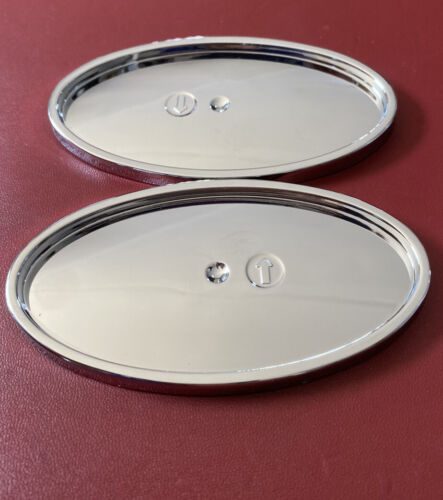 2x Chrome Oval Badge mounts which fit Any vehicle, inside or outside. see pics