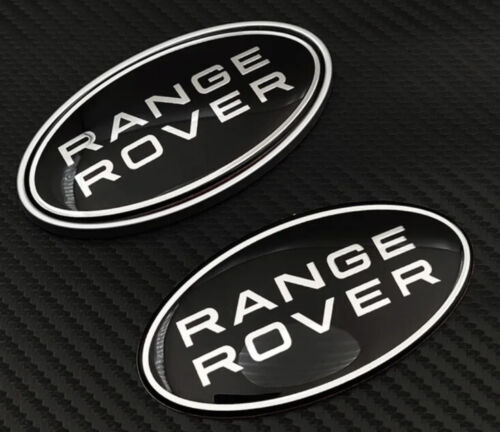 USED Range Rover Front & Rear Oval Badges & Chrome Effect Mount, Grade B, 3items