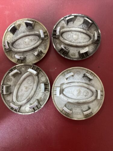 4X Used Land Rover Silver Green Alloy Wheel Centre Caps 63mm Grade B