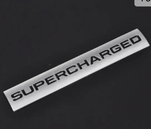 BLACK SILVER SUPERCHARGED REAR TAILGATE BADGE FITS ANY VEHICLE EXTERIOR INTERIOR