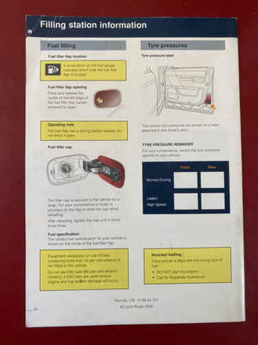 RANGE ROVER SPORT Quick Start Guide Book