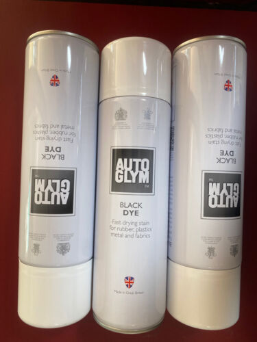 3x AutoGlym Black Dye Stain 450ml Carpet - Rubber - Seat - Tyre Dye.