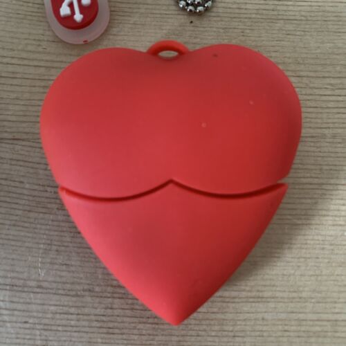 Red Heart Pendant Flash Drive Memory Stick Gift Storage Gift USB 2.0  