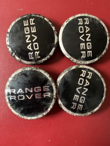 4x USED CENTRE CAPS 63mm RANGE ROVER SPORT EVOQUE DISCOVERY