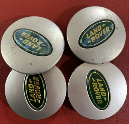 4 x Land Rover 63mm wheel centre caps, Silver, Green/Gold L322 Vogue Freelander.