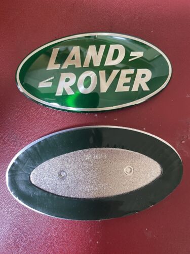 Used Oval Badge For Land Rover(Opal Green) & New Mounting Plinth(Chrome Effect).