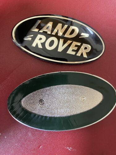 Used Oval Badge For Land Rover(Black) & New Mounting Plinth(Chrome Effect).