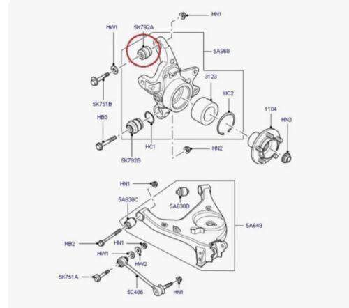 RANGE ROVER L322 NEW UPPER REAR HUB TO WISHBONE BUSHES X2 RHF000260 (2002-2012)