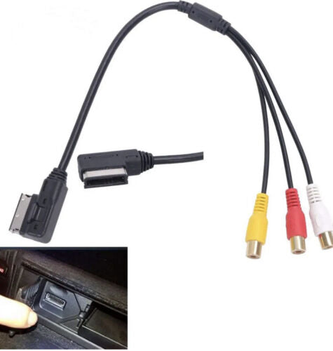 AMI MMI RCA 3RCA DVD Video Audio Input AUX Cable  VW Audi A3 A4 A6 STREAMING