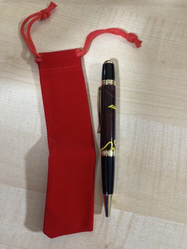 Collectable, handcrafted pen in velvet Pouch, Bic, Biro, Ink, Gift, Office, Pens