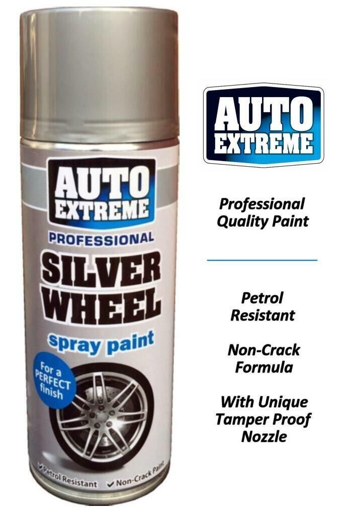 1X Silver Alloy Wheel Spray Paint Aerosol Auto Car Lacquer Restore Metal 400ml