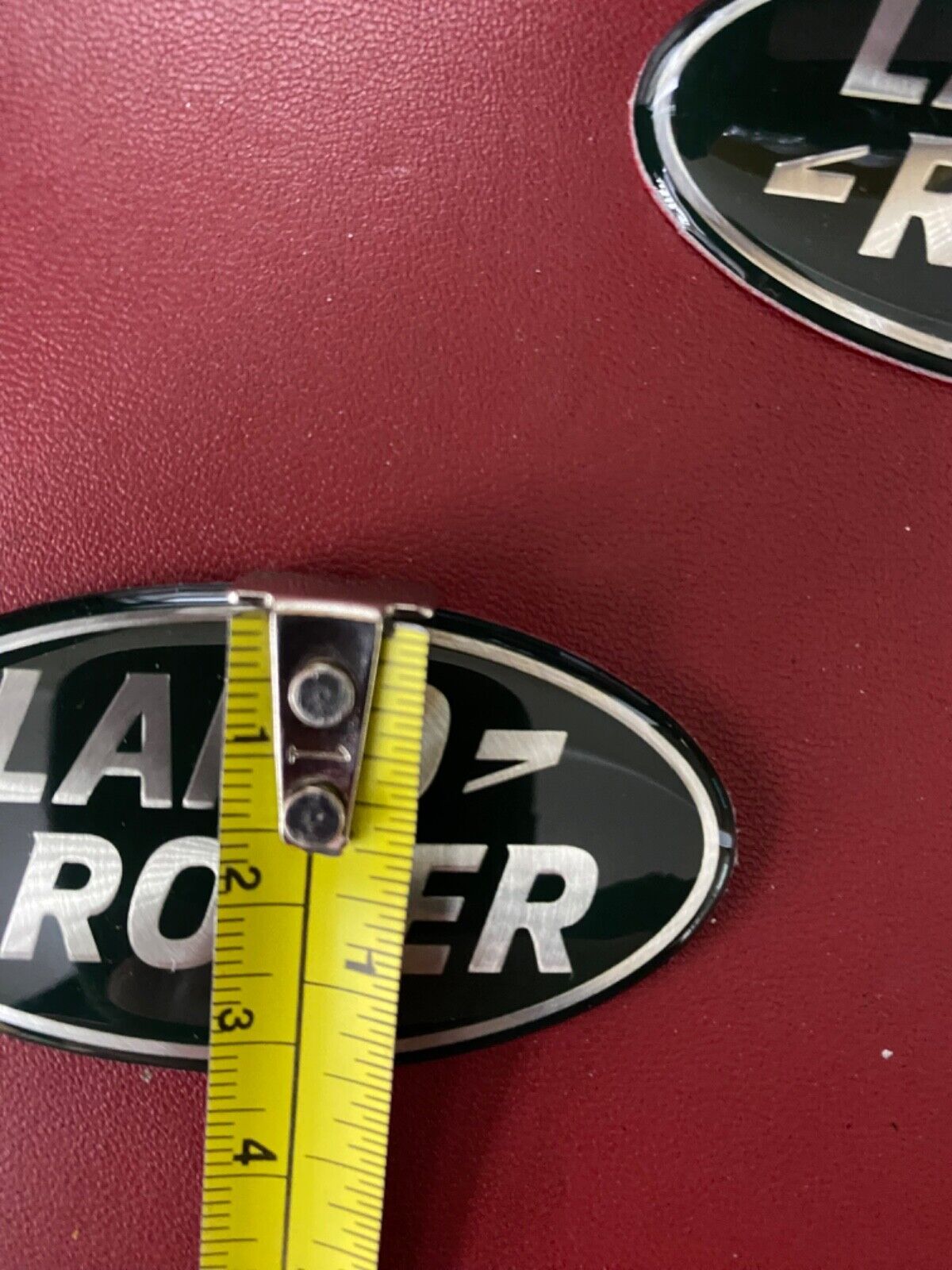 2x Used Land Rover Green & Silver Oval Badge Front, Rear, Sides, Interior, etc.