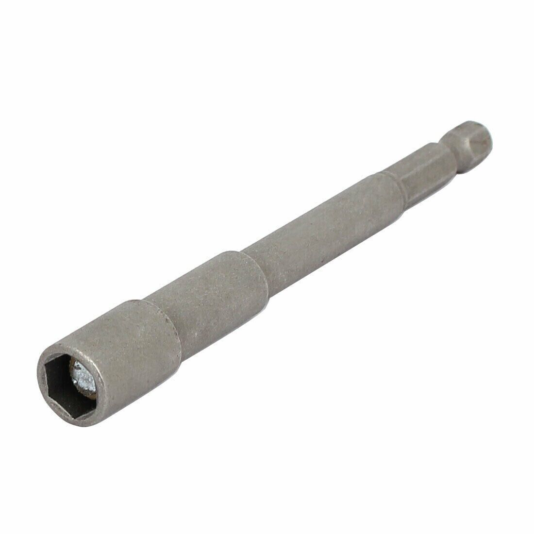 8mm Socket 1/4" Hex Shank 100mm 4" Length Nut Driver Adapter Drill Bit Magnetic