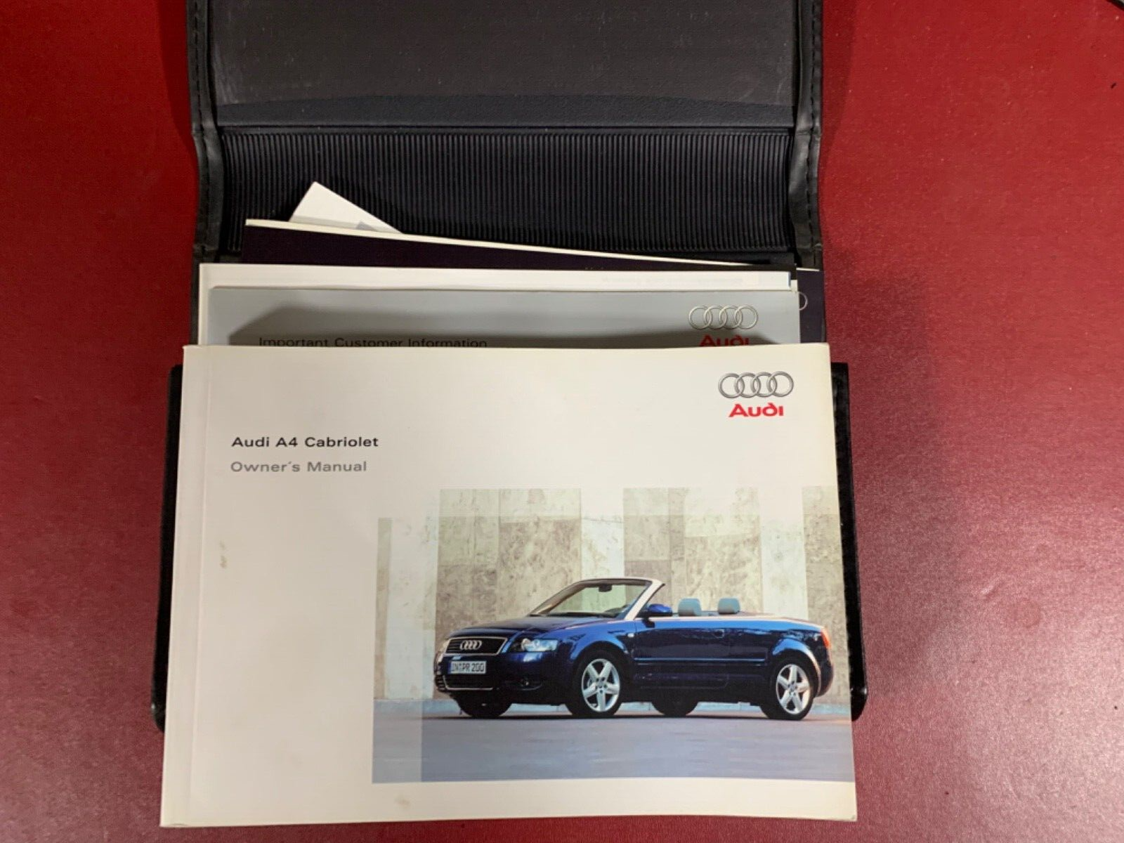 AUDI A4 CABRIOLET OWNERS MANUAL HANDBOOK & FOLDER WALLET BOOK PACK B5 2002-2005