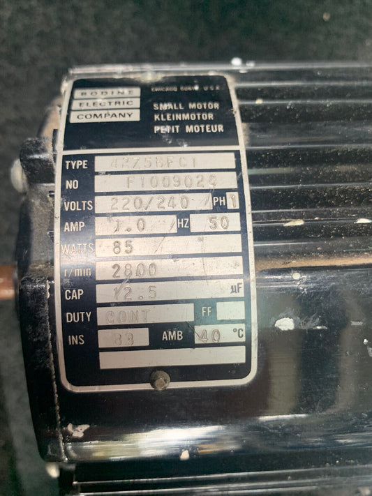 Bodine Electric Motor 42Z5BFC1 VOLTS220/240AMP1.0 WATTS85 RPM2800 LAST ONE.