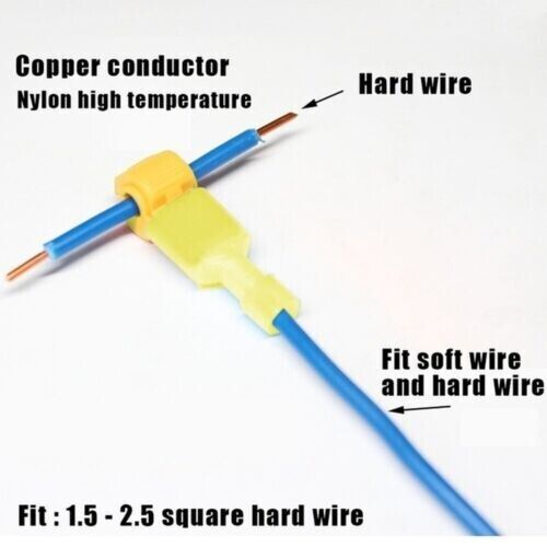 120x UK STOCK Splice Terminal Scotch Lock Wire T Tap Cable Crimp Connectors Kit.