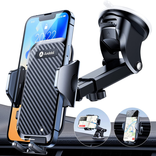 [2022 Rock Solid] Andobil Car Phone Holder [All Phones Friendly] Mobile Phone Ho