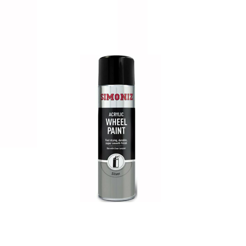 1x Simoniz Wheel Silver Acrylic Aerosol Spray Paint Smooth Finish- 500ml SIMW50D