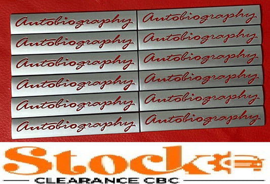 12X Red AUTOBIOGRAPHY BADGE Fits Any Vehicle Exterior Interior Very Limited UK Stock