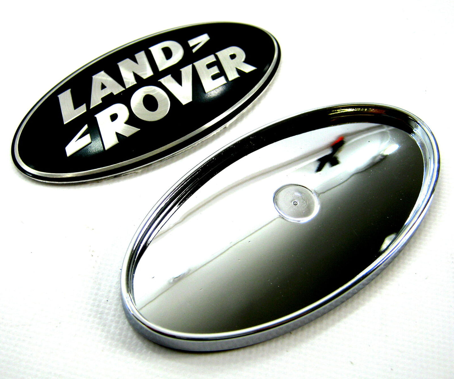 2x Land Rover Black & Silver oval Badge Front & Rear Logo Vogue Sport L322 PLUS REAR OVAL MOUNT, SEE OUR PICS!