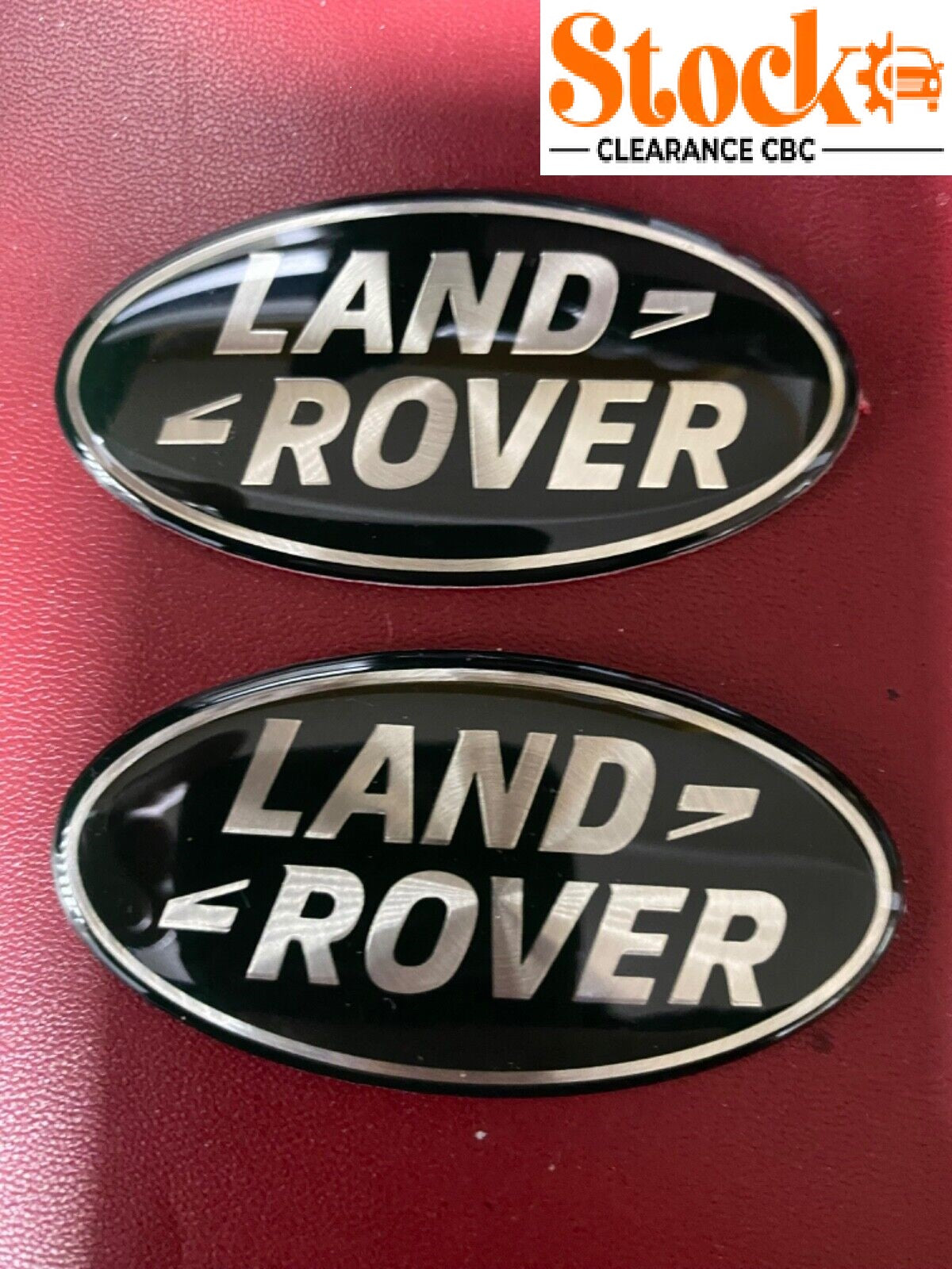 2x Land Rover Black & Silver oval Badge Front & Rear Logo Vogue Sport L322 PLUS REAR OVAL MOUNT, SEE OUR PICS!